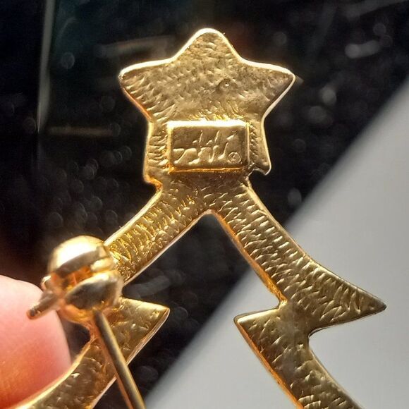 Vintage Christmas Tree Brooch - Picture 4 of 4